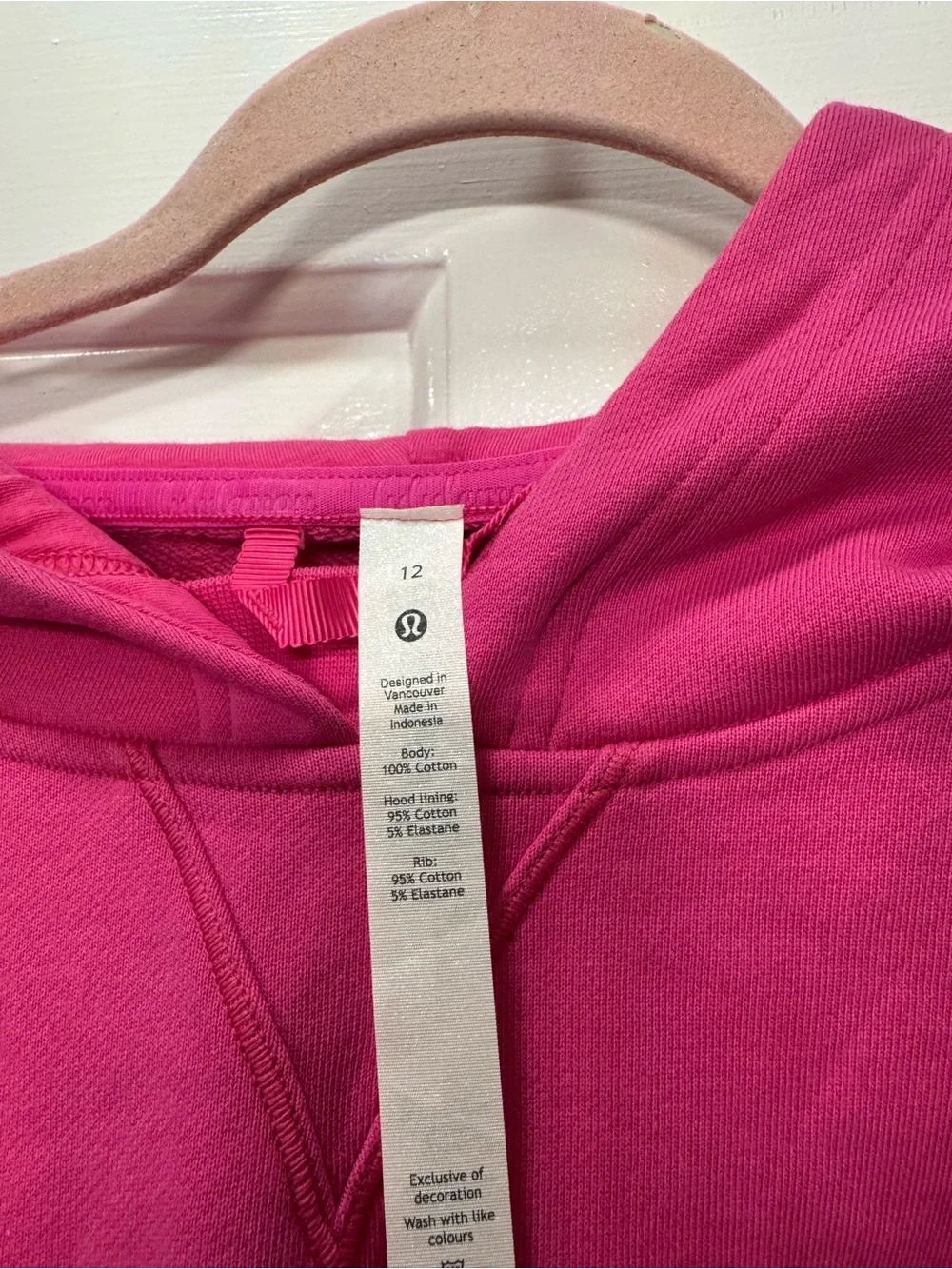 lululemon sonic pink cropped all yours hoodie